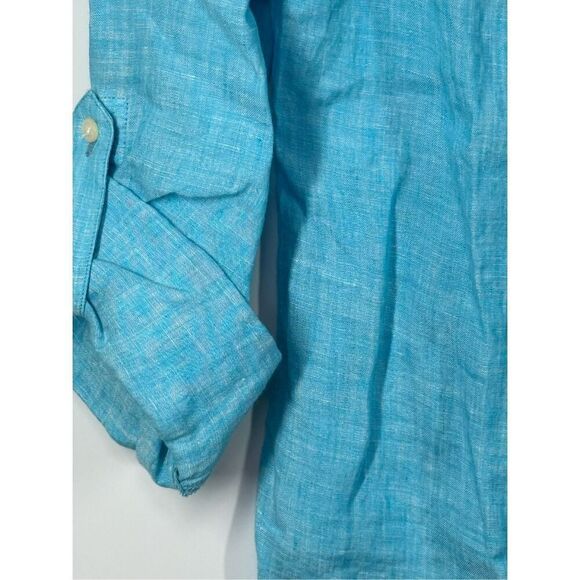 B3 - Talbots 100% Linen Roll Tab Sleeve Size Small NWOT - Picture 3 of 7